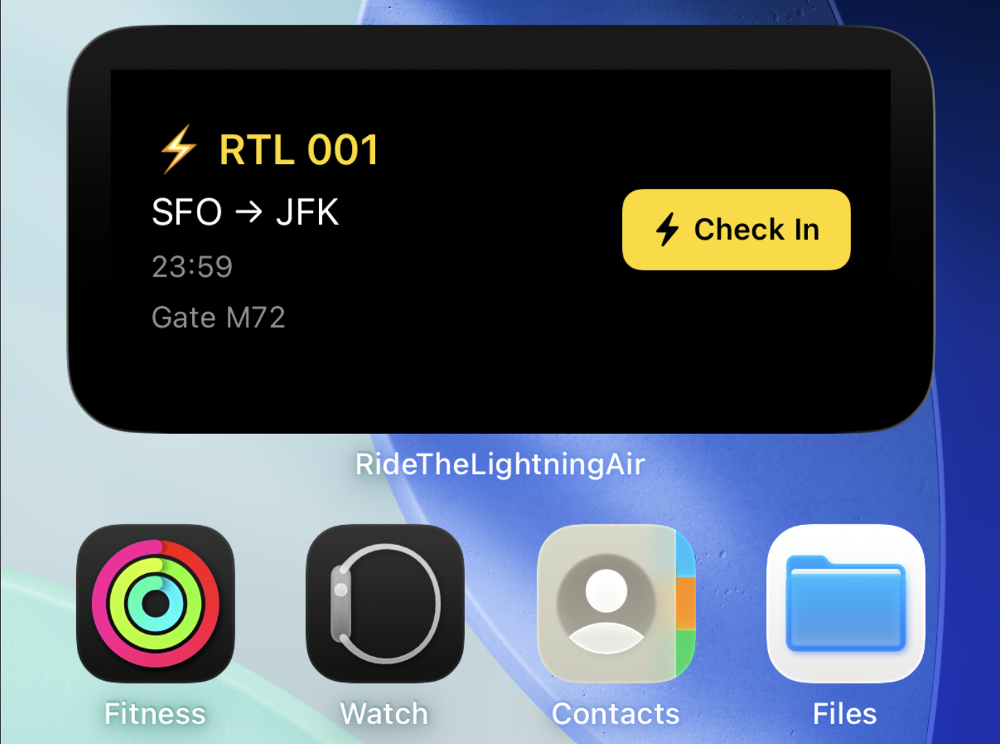 Medium widget — Not Checked In state
