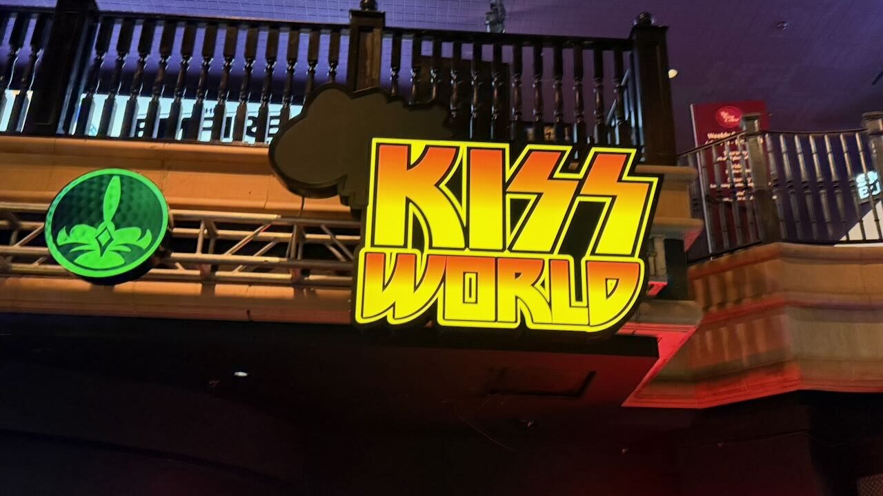 The KISS WORLD neon sign at the Rio in Las Vegas