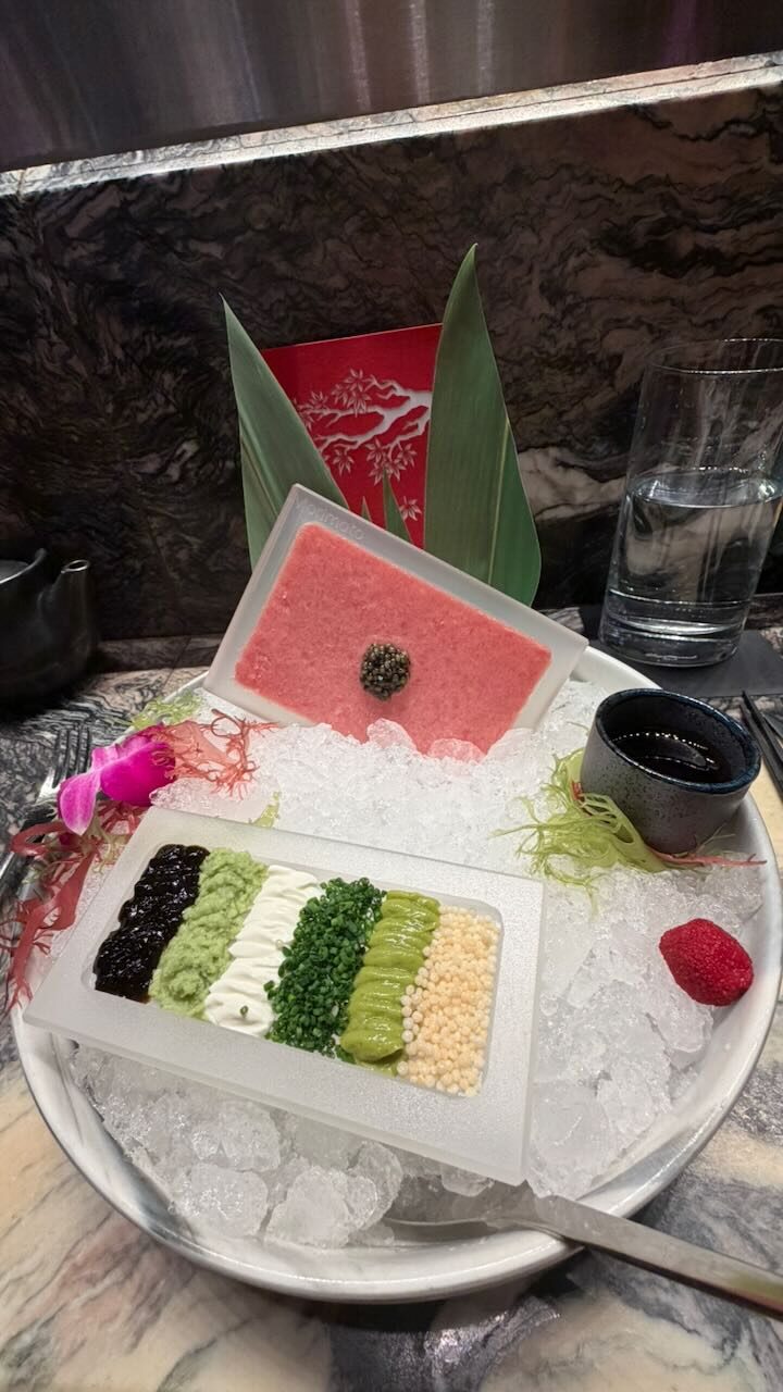 A plate of sashimi at Morimoto