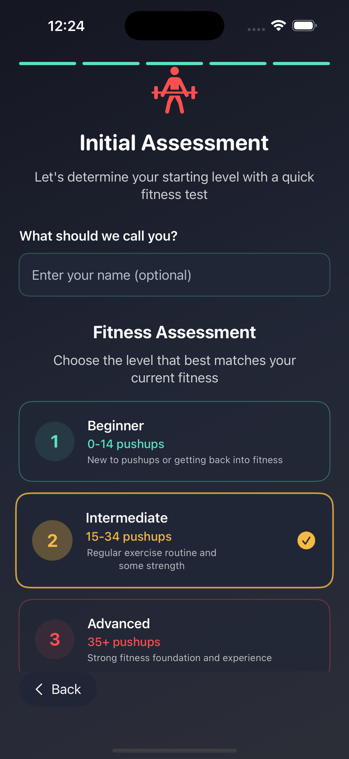 PushTo100 iPhone Screenshot 2 - Workout Tracking
