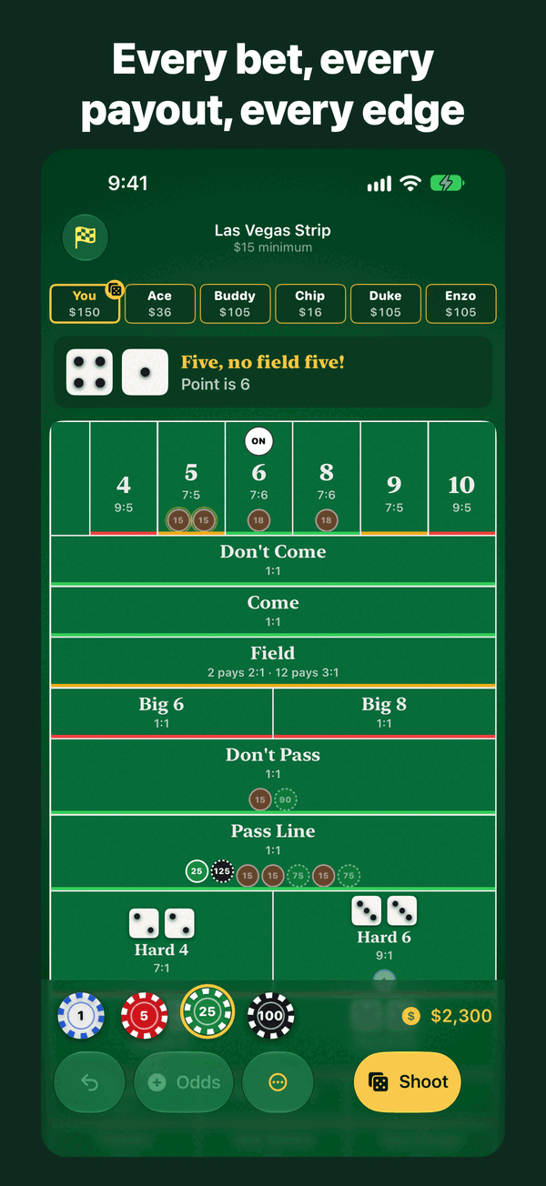 Table Ready Craps Layout